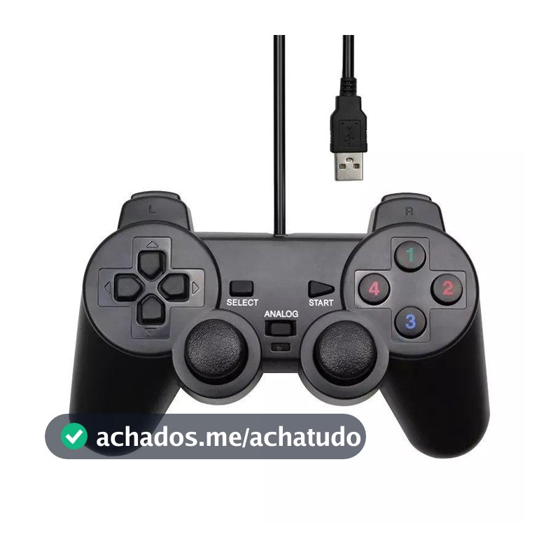 Controle de ps2 c/ fio usb e analogico p/pc retro game shinka