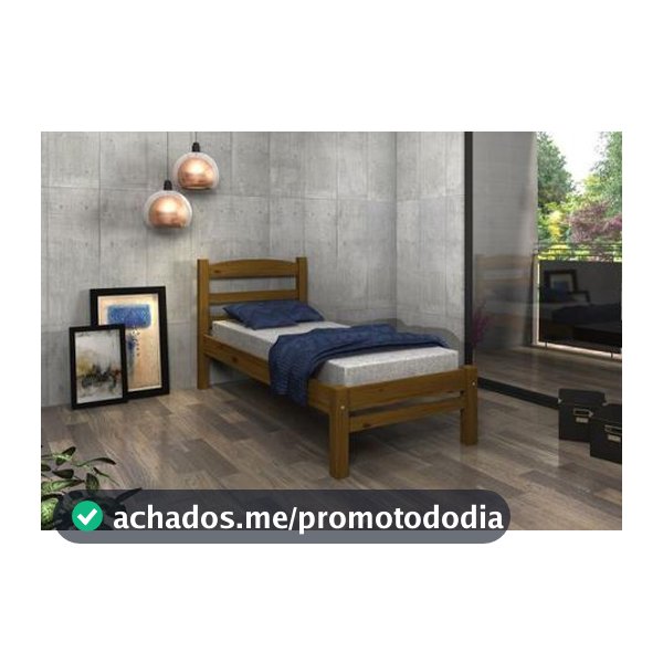 Cama de Solteiro Madeira Maciça Cor IMBUIA - Mundo Das Beliches - Cama de Solteiro