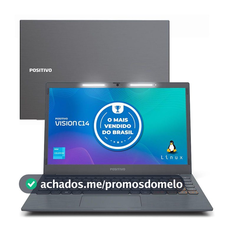 Notebook Positivo Vision C14 Intel Celeron Linux 8GB RAM 256GB eMMC 14.1” LED HD Lumina BAR - Cinza