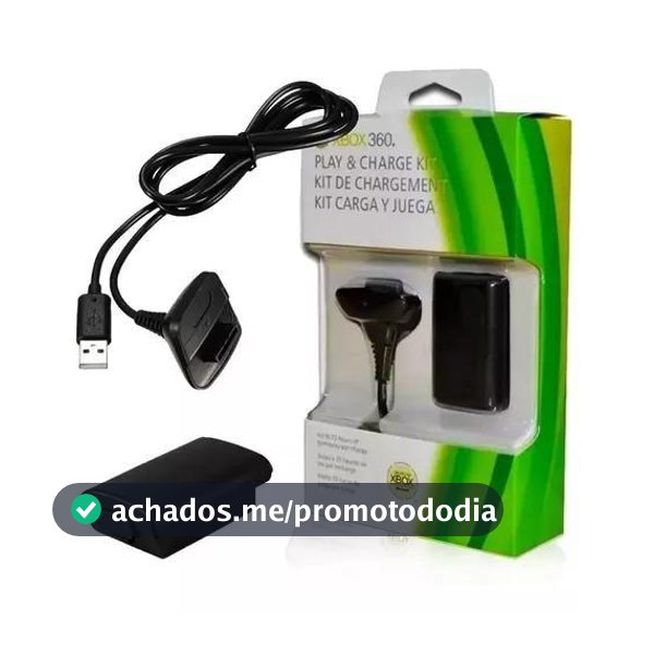 Carregador Controle Compatível com Xbox 360 Com Bateria Recarregável