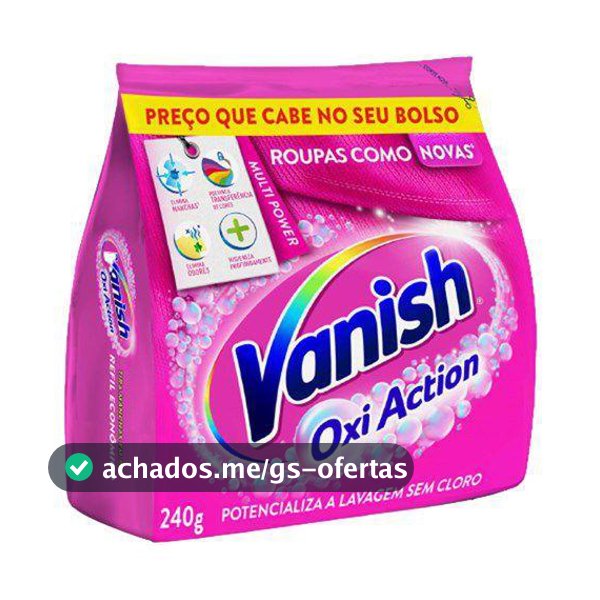Tira Manchas Vanish Pó Oxi Action Roupas Coloridas Sache 240G - Tira Manchas