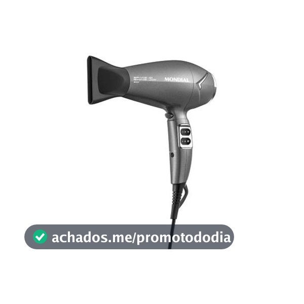 Secador de Cabelo Mondial Tourmaline Íon Grafite 2200W 2 Velocidades Space Shine SC-20-BI 74008-01 - Secador de Cabelo
