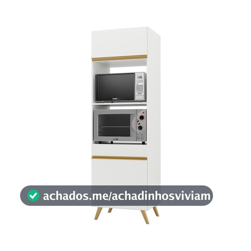 Paneleiro 2 Portas p/ Forno e Microondas Veneza GW Multimóveis Branca