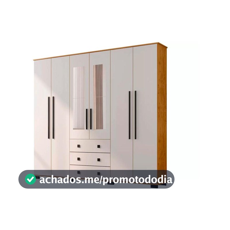 Guarda-roupa Casal com Espelho 6 Portas Araplac Malu