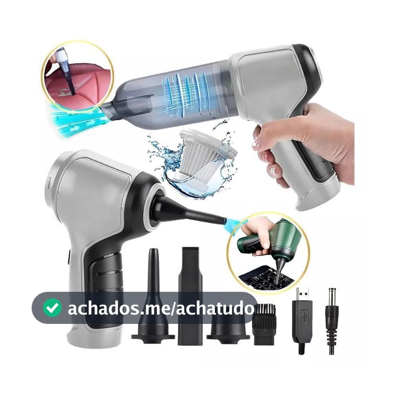 Aspirador De Pó Sem Fio Para Carro 9000Pa 120W 3 Em 1 Portátil Sopro Casa E De Uso Duplo Mini
