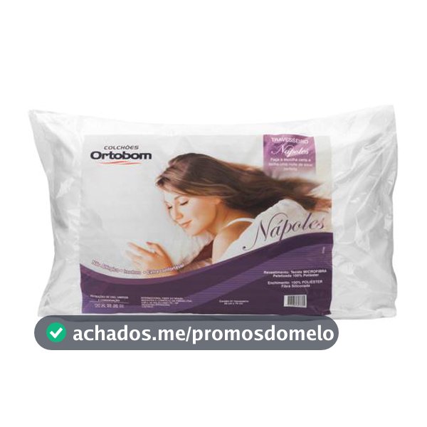 Travesseiro Ortobom de Cabeça 10cm de Altura Macio Poliéster Nápoles