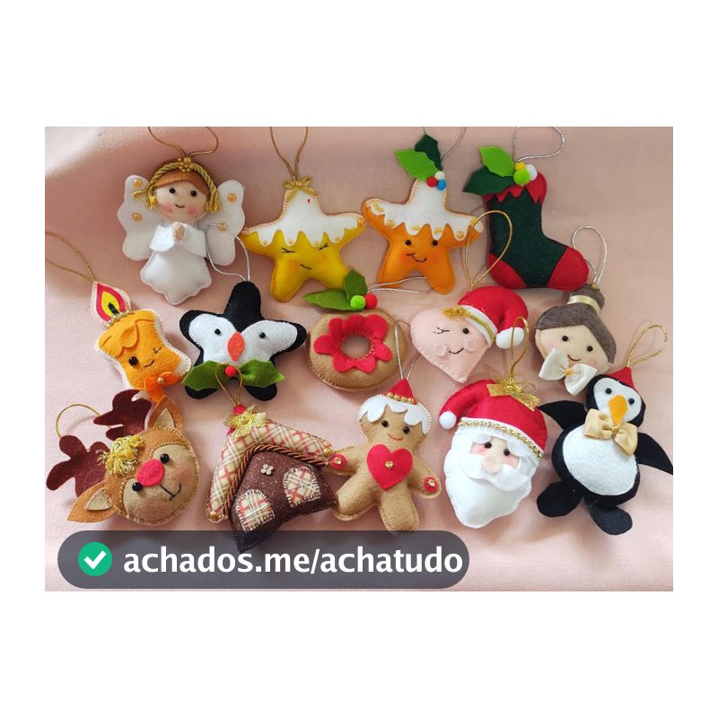 Enfeite de árvore de natal em feltro1 unidade - Ateliê pontinho de ouro - Enfeites para Árvore de Natal - Magazine In_2936609