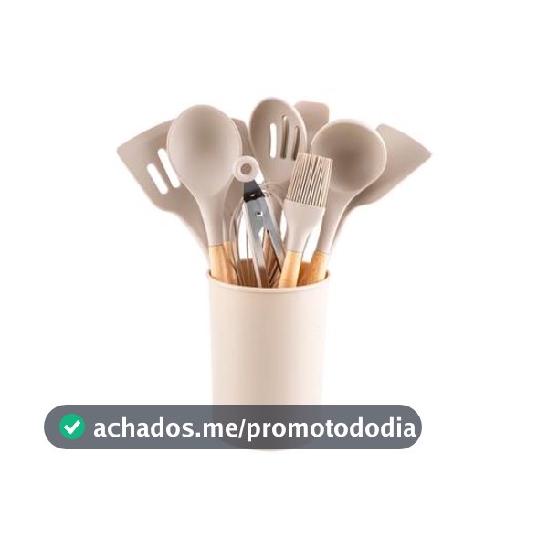 Conjunto de Utensílios de Silicone e Madeira Brinox Top Pratic Cousine 12 Peças