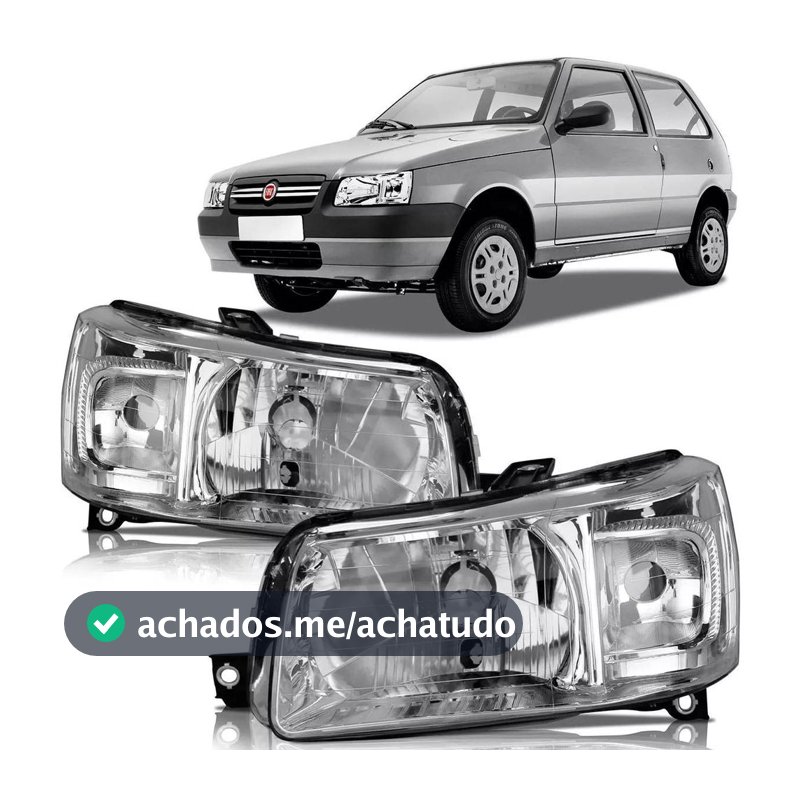 Par Farol Dianteiro Cromado Fiat Uno Fiorino 2004 a 2013