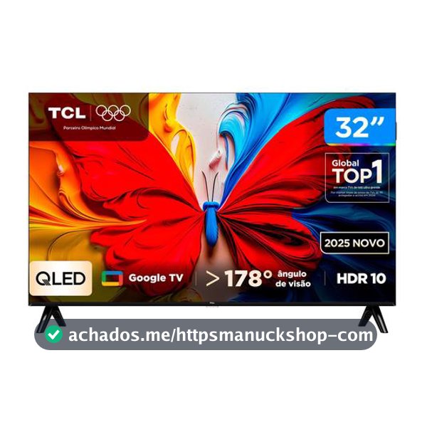 Smart TV 32" TCL Full HD QLED 32S5K Google TV 2 HDMI