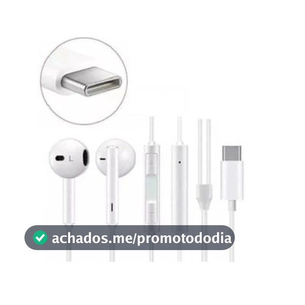Fone De Ouvido Tipo C - Entrada USB-C - Compátivel Todos os Modelos USBc - PMCELL - Acessórios para Videogame