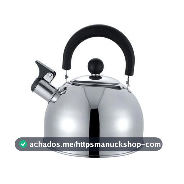 Chaleira Inox com Apito para Fogão Gás Elétrico Ferve Rápido Luxo
