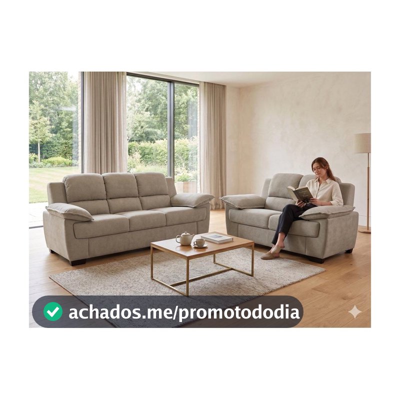 Conjunto de Sofás 2 e 3 Lugares Carmel Linoforte