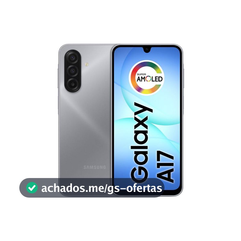 Celular Samsung Galaxy A17 256GB 8GB RAM Cinza 6,7" Câm. Tripla + Selfie 13MP