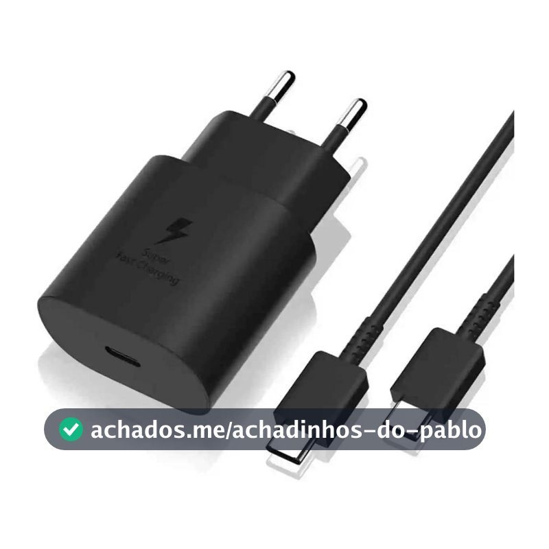 Carregador Turbo Tipo - C Fonte 45W + Cabo Compatível com Samsung  Galaxy Carga Ultra Rápida