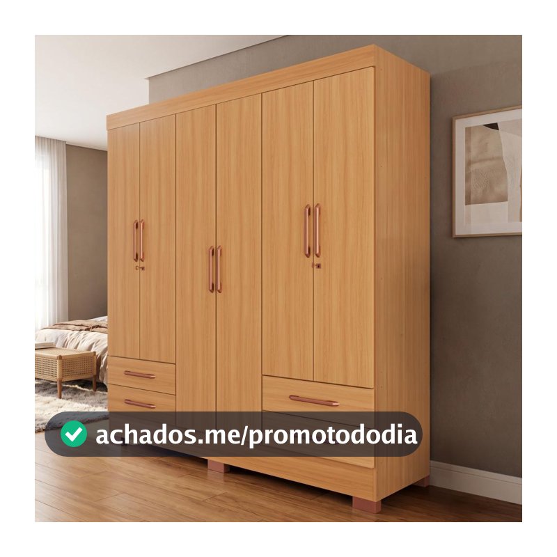 Guarda Roupas Portofino 100 MDF 6 Portas 4 Gavetas