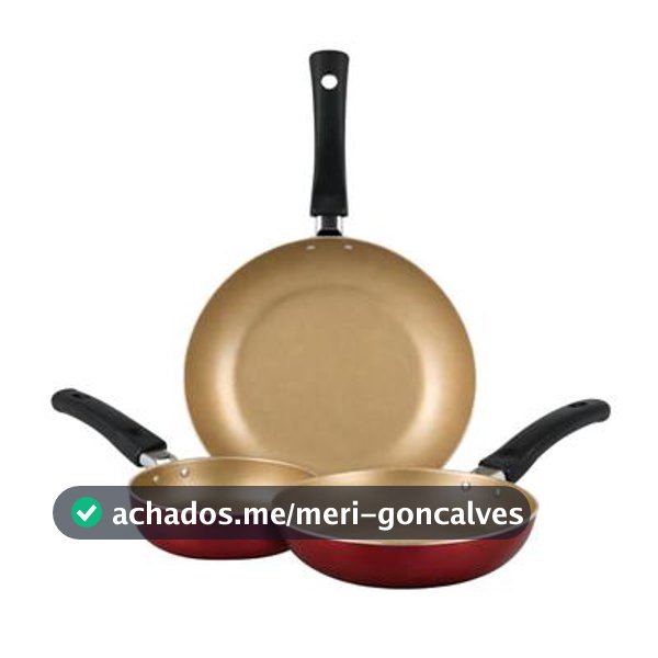 Jogo De Frigideiras Francesas 3 Peças 14 18 24cm Cereja Nacional