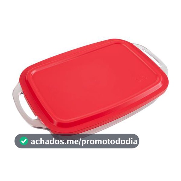 Assadeira de Vidro Retangular com Alças Marinex Seletta