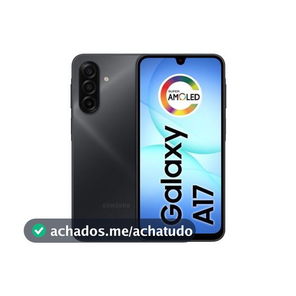 Celular Samsung Galaxy A17 128GB 4GB RAM Preto 6,7" Câm. Tripla + Selfie 13MP