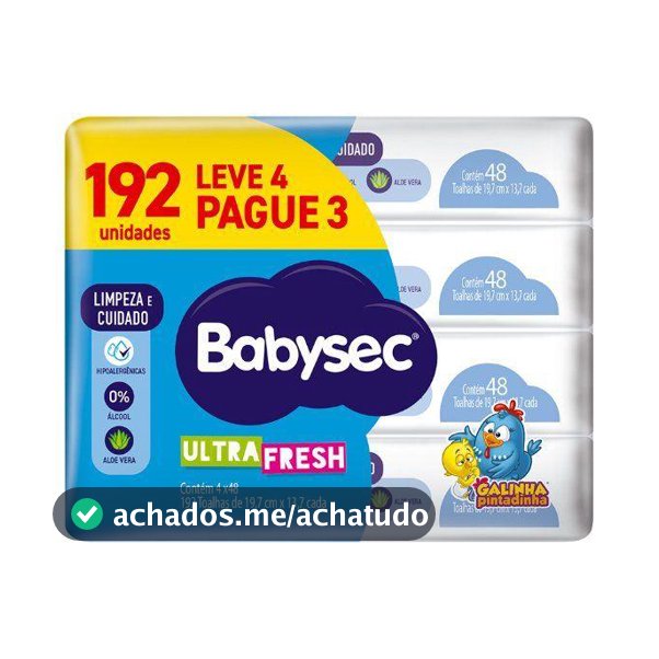 Toalha Umedecida Babysec Ultrafresh