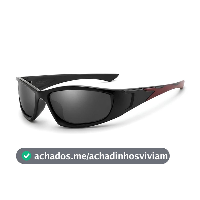 Óculos de Sol Esportivo Masculino Com Proteção UV 400 Polarizado Visão Confortável Cor Preto E Vermelho Moderno Uso Pescaria Dia a Dia Ciclismo VH2017