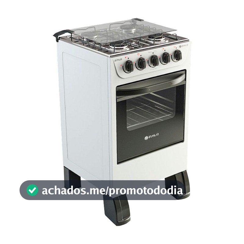 Fogão New Sirius 4 Bocas Manual Mesa em Inox Forno Easy Clean Braslar - Fogão 4 Bocas