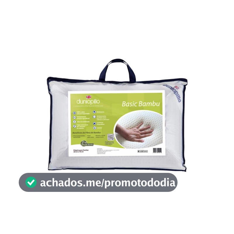 Travesseiro Látex Com Capa 100% Fibra De Bambu Dunlopillo
