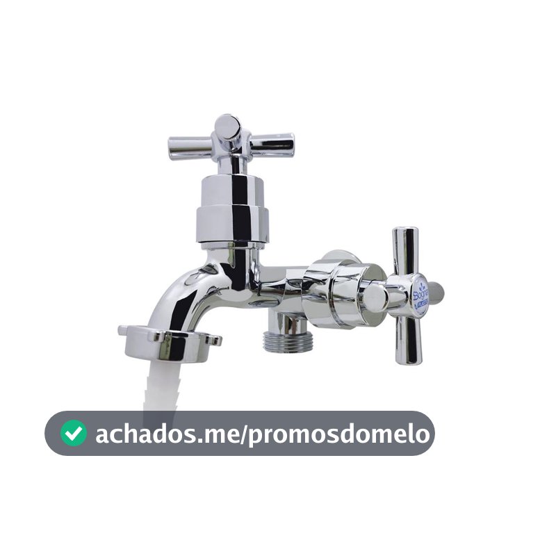 Torneira Pia Tanque Maquina Duas Saídas C/ Bico Cromado Abs