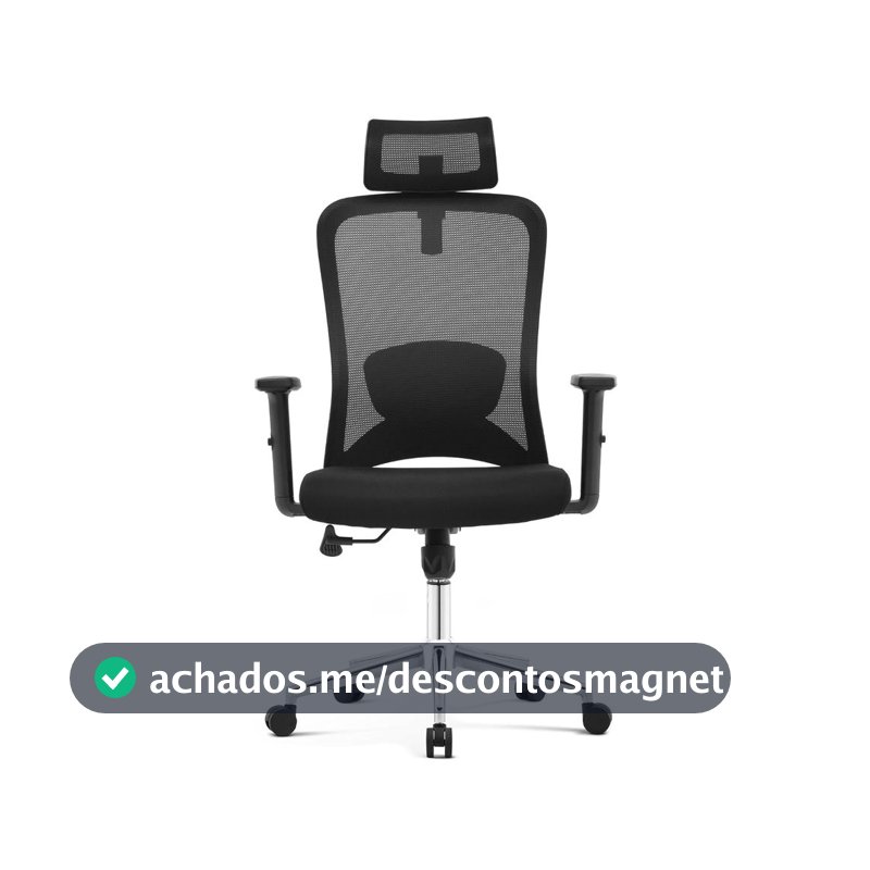 Cadeira Ergonômica Escritório Sammy Reclinável Apoio de Cabeça Ajustável Regulagem Lombar Altura Regulável Rodízios NR17