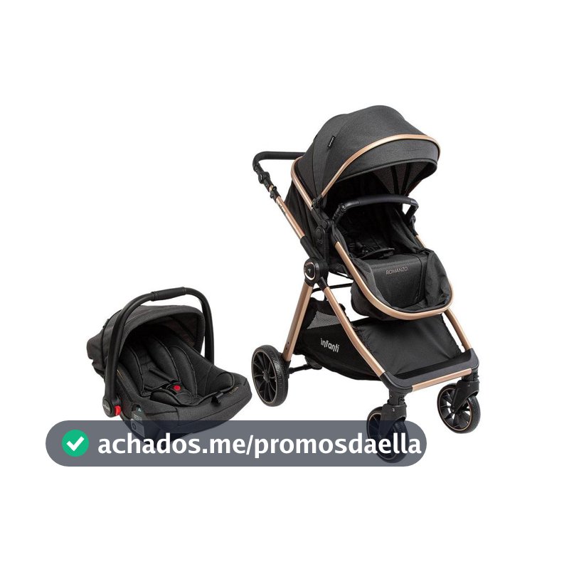 Carrinho de Bebê com Bebê Conforto Reversível Infanti Romanzo Duo 0 a 15kg
