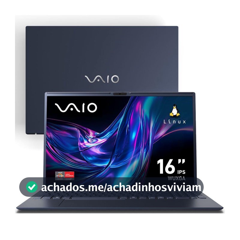 Notebook VAIO FE16 AMD Ryzen 7-5825U Linux 16GB RAM 512GB SSD 16" IPS WUXGA Antirreflexo - Cinza Grafite