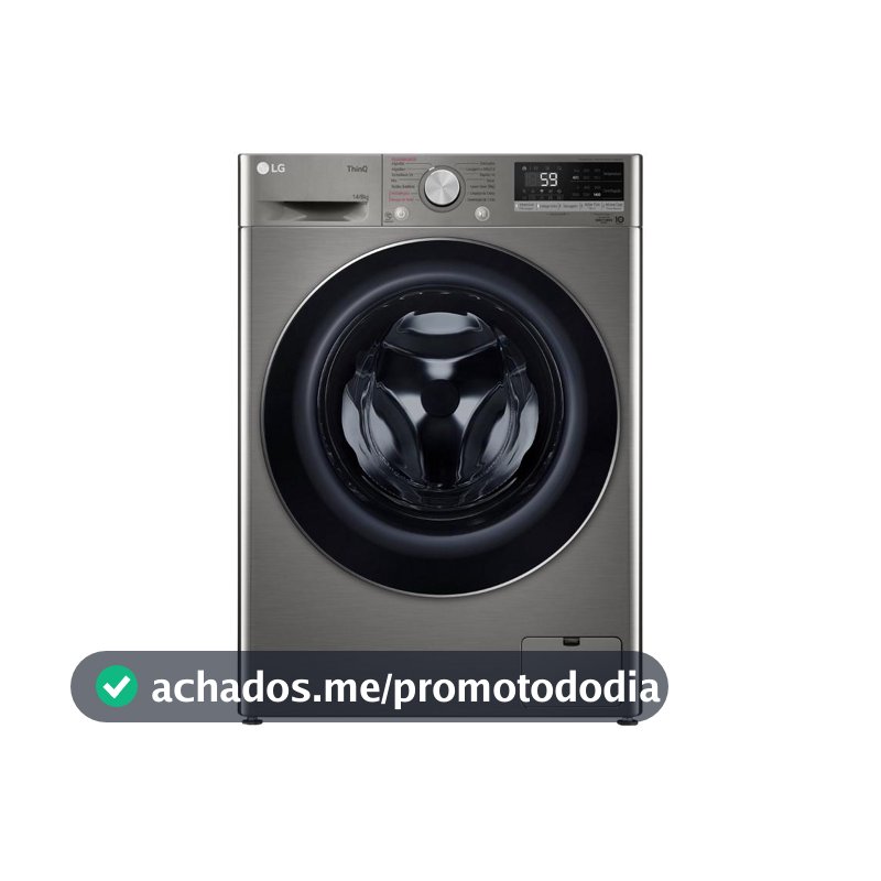 Lava e Seca LG 14kg Smart VC4 CV5014PC4 com Inteligência Artificial Água Quente e Fria Inox Look
