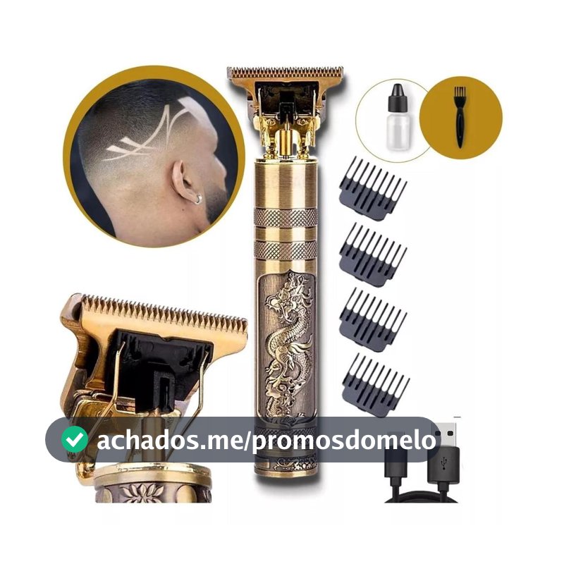 Máquina De Cortar Cabelo Barba Dragão Buda Profissional Aparador