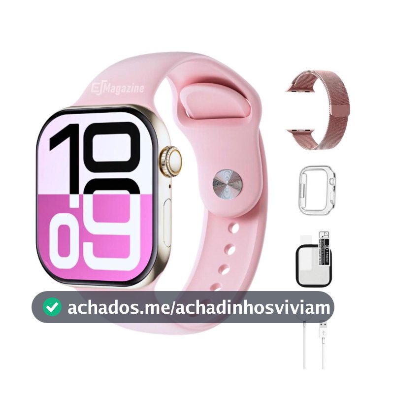 Relógio Smartwatch W10 Mini Pro 42mm Feminino Masculino Tela Amoled Responde Mensagens 1GB Memória - Microwear - Smartwatch - Magazine Sacafarelli