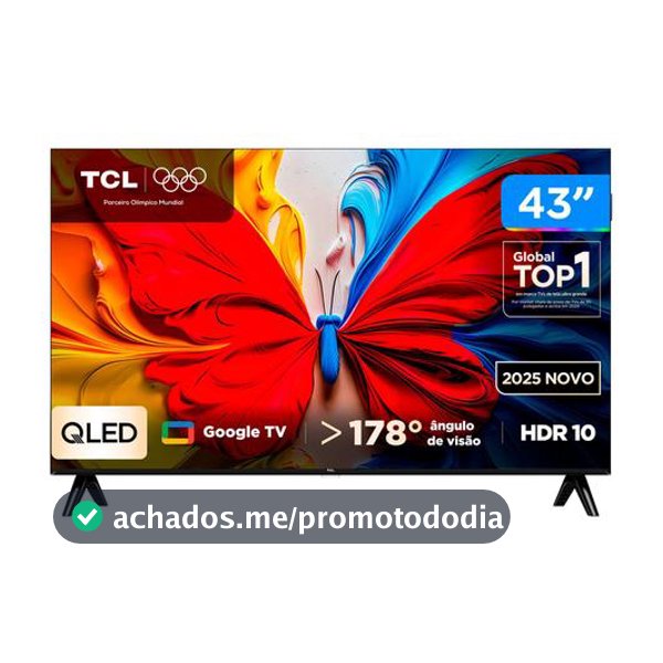 TV 43" TCL Full HD QLED 43S5K Google TV 2 HDMI