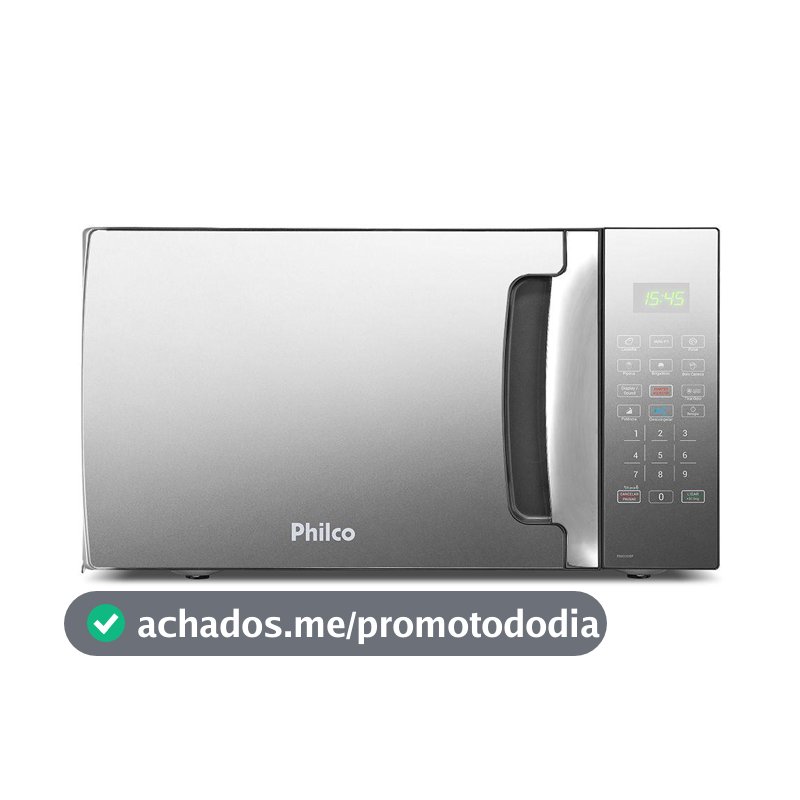 Microondas 28 Litros Philco PMO30EP Preto Com Porta Espelhada 1400w Menu Fit