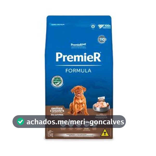 Ração Premier Fórmula Cães Filhotes Raças Grandes Frango 15Kg