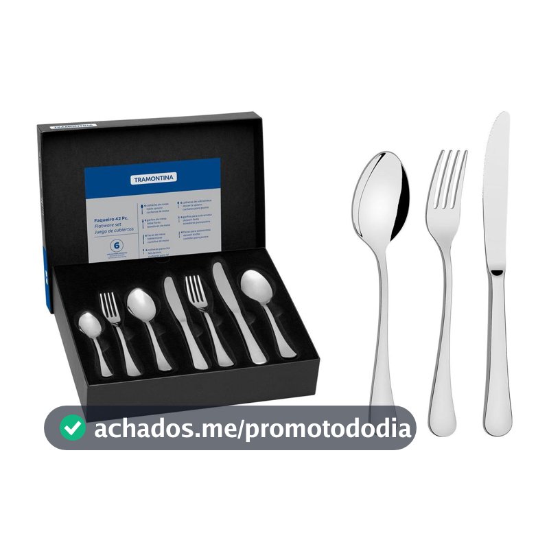 Faqueiro Tramontina Inox 42 Peças para Sobremesa Zurique