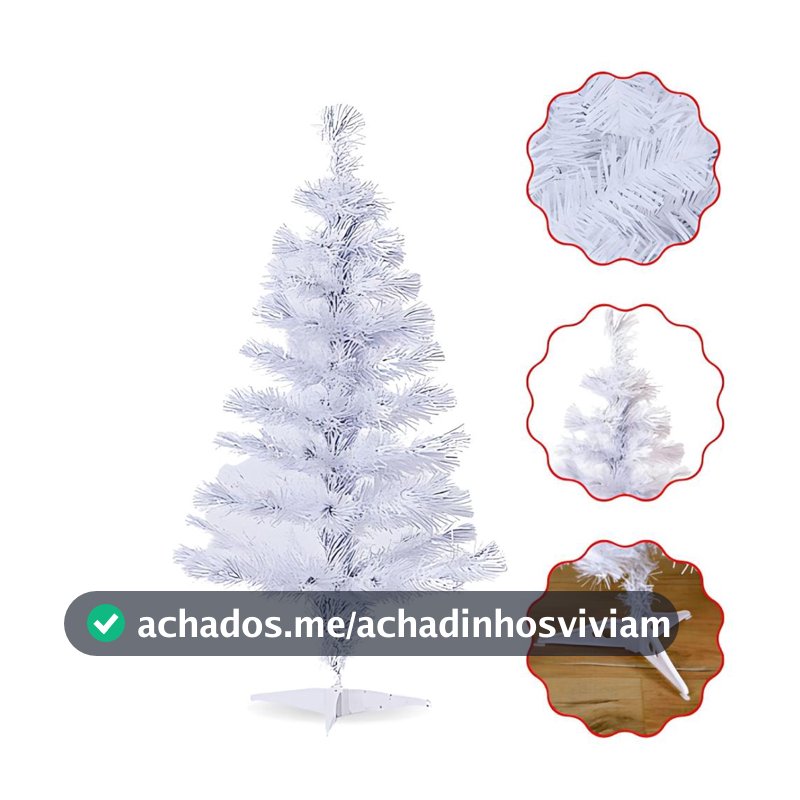 Árvore Natal Para Mesa Decoração Cor Branca 50 Galhos 60cm - 01Smart - Árvore de Natal
