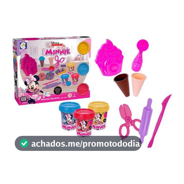 Kit Massinha Disney Junior Minnie Doceria Cotiplas - com Forminhas - Massinha