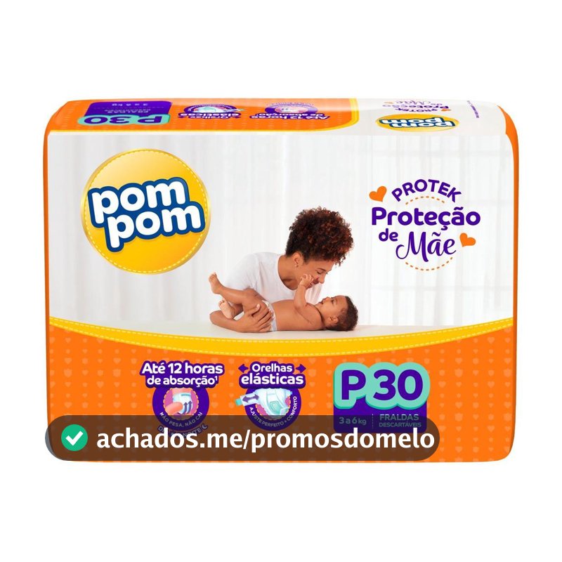 Fralda Pom Pom Proteção de Mãe Jumbo P