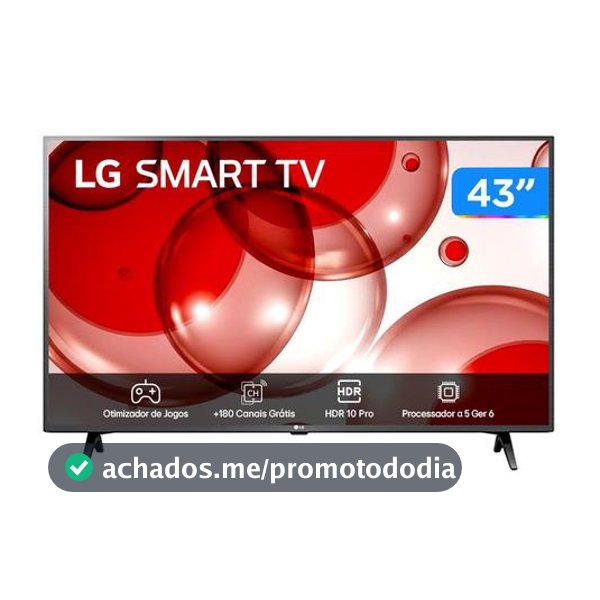 Smart TV 43" Full HD LCD LG 43LR6700PSA AI Processor Wi-Fi e Bluetooth 2 HDMI 1 USB