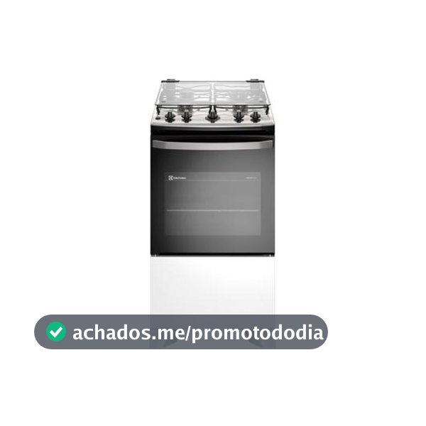 Fogão 4 Bocas Electrolux Inox Branco Efficient FE4IW - Fogão 4 Bocas