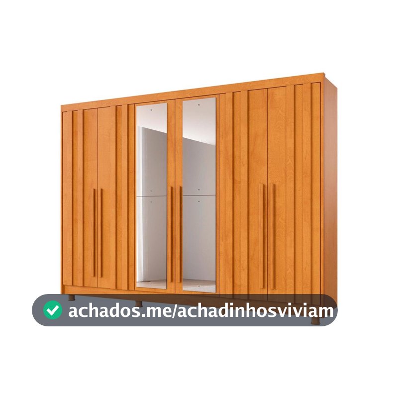 Guarda-roupa Casal com Espelho 4 Gavetas 6 Portas Made Marcs Torino