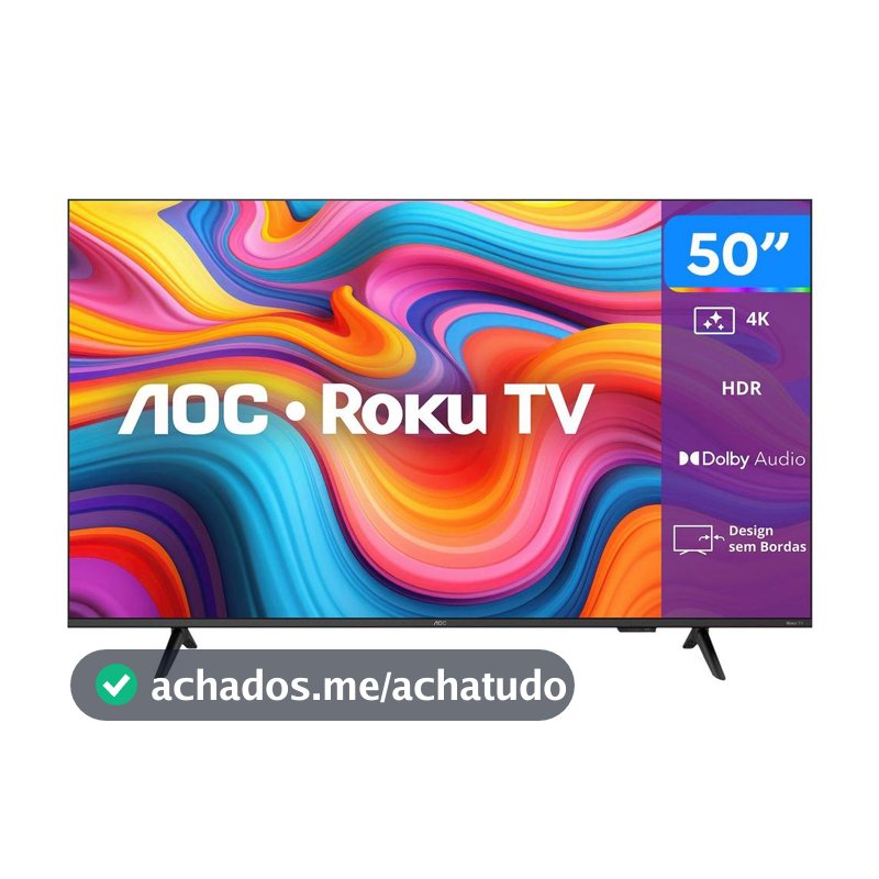 Smart TV LED 50 polegadas AOC 4K UHD DLED Roku TV 50U7066 78G 60 Hz Quad Core Dolby Digital - Smart Tv - Magazine In_2936609
