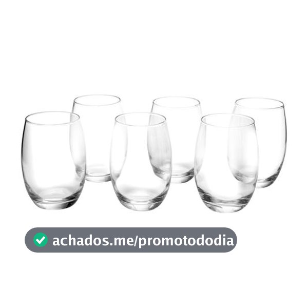 Jogo de Copos de Vidro 6 Peças 465ml Nadir - SM Aruba - Copos