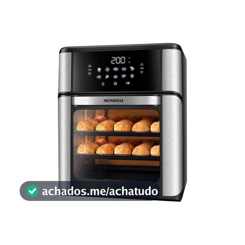 Air Fryer Mondial Forno Oven AFON-12L-BI Preto e Inox 12L