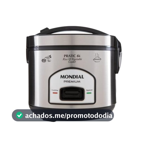 Panela Elétrica de Arroz Mondial PE-43-6X Preto Inox 127V