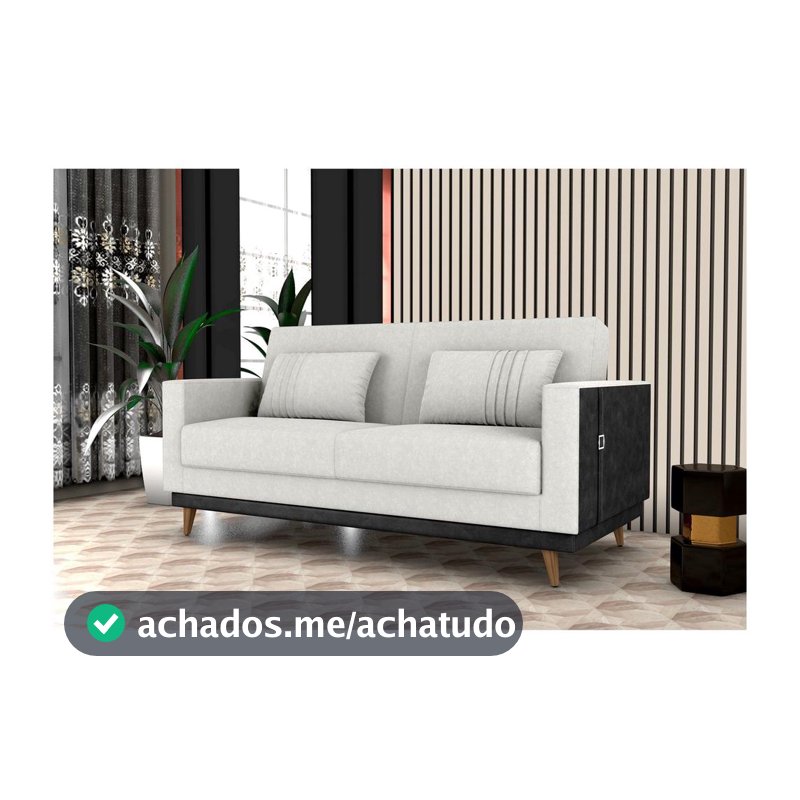Sofá-cama 3 Lugares Casal Reclinável Facto e Linho Matrix Esther