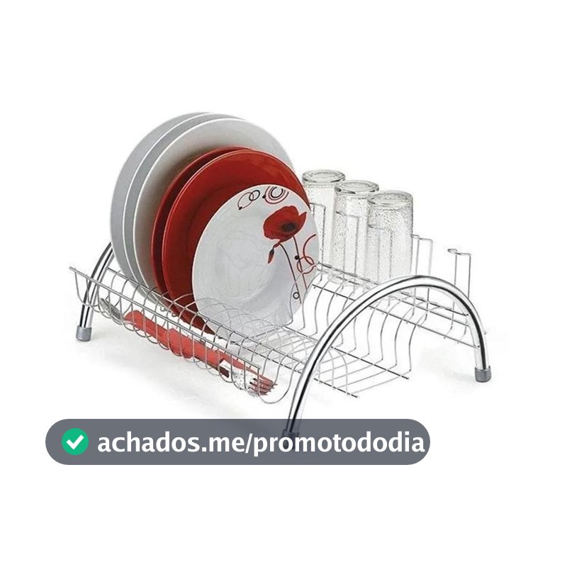Escorredor De Louça Arco Cromado Pequeno Madefer Inox